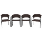 4 Cadeiras Atenas Tricô Náutico E Alumínio Com Proteção Uv Pa