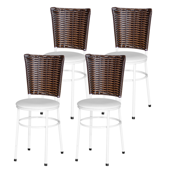 4 Cadeiras Brancas Para Cozinha Hawai Cappuccino  Branco