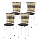 4 Cadeiras Brancas Para Cozinha Hawai Cappuccino Premium  Pre