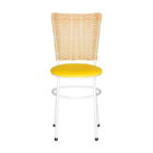 4 Cadeiras Brancas Para Cozinha Hawai Palha  Amarelo