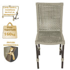 4 Cadeiras Cannes Corda Náutica E Mesa Com Tampo Ripado 1,00m