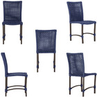 4 Cadeiras Cannes Corda Náutica E Mesa Com Tampo Ripado 1,00m