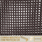 4 Cadeiras Cannes Corda Náutica E Mesa Com Tampo Ripado 1,00m