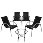 4 Cadeiras Com Mesa De Centro Fibra Sintética Garden Para Áre