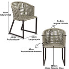 4 Cadeiras Corda Náutica Bali E Mesa Tampo Ripado Em Alumínio