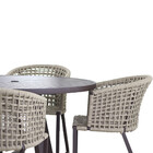 4 Cadeiras Corda Náutica Bali E Mesa Tampo Ripado Em Alumínio