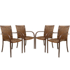 4 Cadeiras De Área Ascoli Argila Alumínio Pintura Eletrostáti