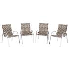 4 Cadeiras De Area Em Aluminio E Fibra Sintetica Colombia Ide