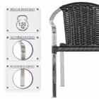 4 Cadeiras De Area Em Aluminio E Fibra Sintetica Preta