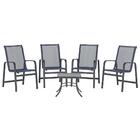 4 Cadeiras De Area Em Aluminio E Tela Sling Clássic E 1 Mesa