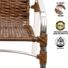 4 Cadeiras De Área Emily Argila Alumínio Polido