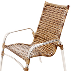 4 Cadeiras De Área Emily Cappuccino Alumínio Polido