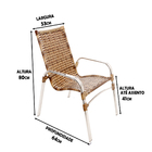 4 Cadeiras De Área Emily Cappuccino Alumínio Polido