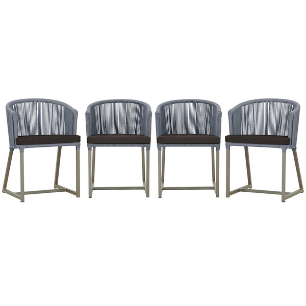 4 Cadeiras De Jantar Área Noronha Em Alumínio Com Pintura Fen