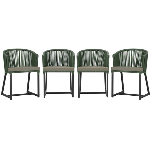 4 Cadeiras De Jantar Área Noronha Em Alumínio Com Pintura Pre