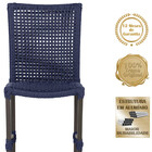 4 Cadeiras De Jantar Cannes De Alumínio Com Pintura Marrom E