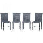 4 Cadeiras De Jantar Cannes De Alumínio Com Pintura Preta E T