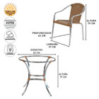 4 Cadeiras E Mesa Alta Tóquio Alumínio E Fibra Sintética Área