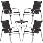 4 Cadeiras E Mesa Área Emily Alumínio Piscina, Jardim Trama O