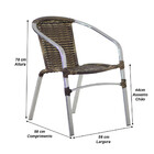 4 Cadeiras E Mesa Com Tampo Alumínio Área Varanda