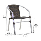 4 Cadeiras E Mesa Com Tampo Alumínio Área Varanda