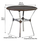 4 Cadeiras E Mesa Com Tampo Alumínio Área Varanda