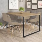 4 Cadeiras Eames Fendi E Mesa Industrial Base Ferro  120m