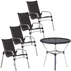 4 Cadeiras Emily E Mesa De Alumínio Área Para Piscina Trama O