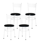 4 Cadeiras Epoxi Branca Para Cozinha  Preto