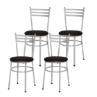 4 Cadeiras Epoxi Cinza Para Cozinha  Marrom