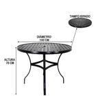 4 Cadeiras Florata Com Mesa Com Tampo Ripado Em Alumínio E Co