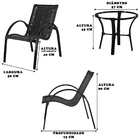 4 Cadeiras Garden Com Mesa De Centro Em Alumínio Pintado E Fi