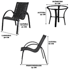 4 Cadeiras Garden Fibra Sintética E Mesa De Centro Para Área