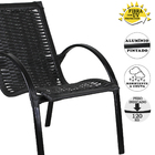 4 Cadeiras Garden Fibra Sintética E Mesa De Centro Para Área