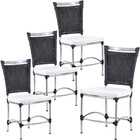 4 Cadeiras Jk Em Alumínio E Fibra Sintética Cozinha Edícula