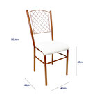 4 Cadeiras Para Cozinha Reforçada Cor Cobre Assento Branco En