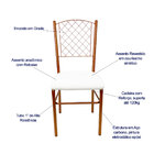 4 Cadeiras Para Cozinha Reforçada Cor Cobre Assento Branco En