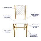 4 Cadeiras Para Cozinha Reforçada Cor Dourado Fosco Assento B