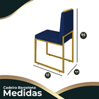 4 Cadeiras Para Sala De Jantar Barcelona Base Ferro Dourado A