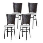 4 Cadeiras Pretas Para Cozinha Hawai Café  Branco