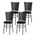 4 Cadeiras Pretas Para Cozinha Hawai Café  Preto
