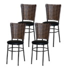 4 Cadeiras Pretas Para Cozinha Hawai Cappuccino  Preto