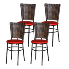4 Cadeiras Pretas Para Cozinha Hawai Cappuccino  Vermelho