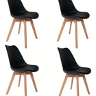 4 Cadeiras Pretas Sala De Espera Estilosa