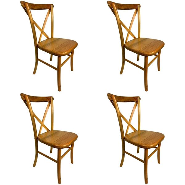 4 Cadeiras Sala De Jantar Paris De Madeira Eucalipto Katrina
