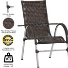 4 Cadeiras Vênus Alumínio E Mesa Com Tampo Tramado Para Jardi