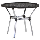 4 Cadeiras Vênus Alumínio E Mesa Com Tampo Tramado Para Jardi