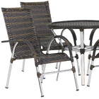 4 Cadeiras Vênus Alumínio E Mesa Com Tampo Tramado Para Jardi