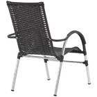 4 Cadeiras Vênus Alumínio E Mesa Com Tampo Tramado Para Jardi