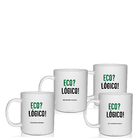 4 Canecas Brancas Personalizadas Eco Logico